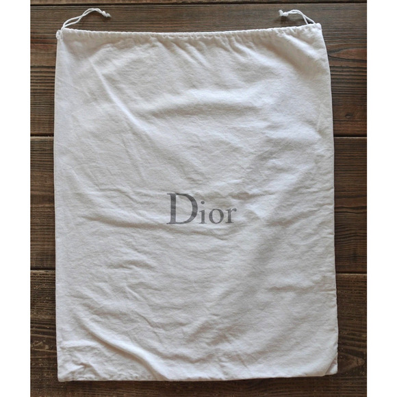 Dior Dust Bag Drawstring Ivory Cloth Pouch Storage Purse Handbag Logo Shoes - Picture 1 of 6